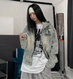Chris Damage Hooded Denim Jacket