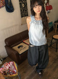 Caramin Frill Layered Sleeveless Bustier Blouse