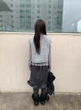 Mebas Double Button Short Sleeve Knit Vest