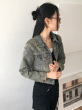 Batte Vintage Y2K Washing Two-Way Denim Jacket