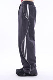 Wave piping nylon track pants
