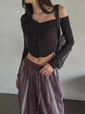 Precky One Shoulder Ribbed Cardigan