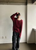 See-through wide neck knit