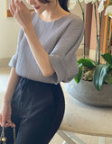 Pecho Pleated Short Sleeve T-shirt Blouse