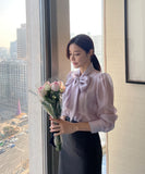 Marina Ribbon Tie Blouse