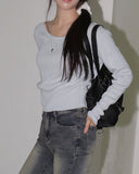 Honti Pastel U-Neck Round Crop Knit