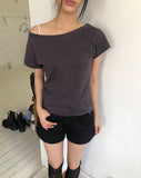 Libya Boat Neck Short Sleeve T-shirt