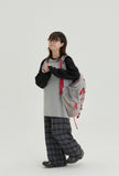 [BAONHAUS] Wake color matching raglan round long sleeve tee