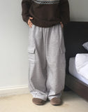 [Brushed Lining] Beams Wide Cargo Pile Training Pants