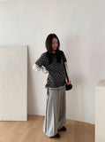 Kyaoli Dot Frill Short Sleeve Tee