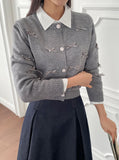 Laty Round Ribbon Cardigan