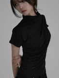 [ EEUN MADE ] Unbalance Shirring turtleneck Top