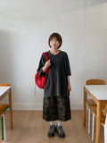 [unisex] Steel Camo Cargo Banding Bermuda Pants