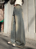 Demo Vintage Washing Cut Wide Denim Pants