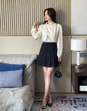Lime Tencel Half Neck Tie Blouse