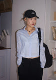 PINTUCK STRIPE CROP SH