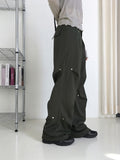 Haas Rivet Pintuck Cotton Wide Pants