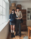 Column Deep Pintuck Wide Slacks