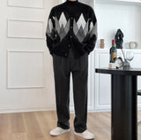 Mohair argyle cardigan