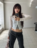 Leah Side Pintuck Ribbed Cardigan