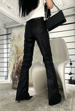 Leather coated jean