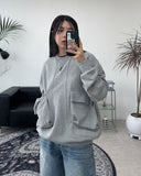 Poise over big pocket sweatshirt