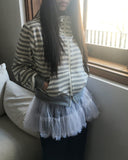 Nean Neko Stripe Two-Way Hood Zip-Up
