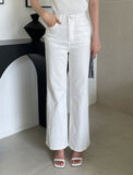 Delia Cotton Wide Banding Denim Pants