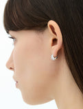 Champagne Full Moon Silver (W) Luna Garden One-Touch Earrings S