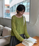 Moline Punching Crop Knit Cardigan