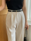 Hidel Linen Basic Pintuck Slacks