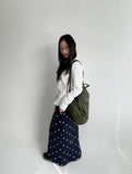 Viewkle Brushed Star Printing Banding Long Skirt
