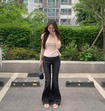 Back Ribbon Point Cut Waist Narrow Summer Knit