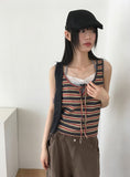 Titan hippie color matching striped vest sleeveless