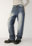 TIN-BRUSHED STRAIGHT DENIM