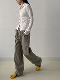 Shirring Collar Slim T-shirt