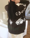 Rowin Rabbit Nordic Brush Fur Round Knit