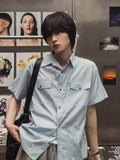 Clean Stripe Two Pocket Short Sleeve Shirt