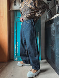 Coil wide raw denim pants