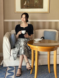 Livel Heart Neck Puff Blouse