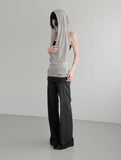 Desert Cowl Neck Hooded Drape Top