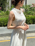 Winned High Neck Satin Sleeveless One Piece (Strap Set)