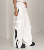 Pict Track Color Matching Cargo Pocket Pile Sweatpants