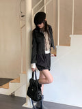 Niven Vintage Black Denim Span Cropped Denim Jacket