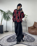 Laken faded argyle knit