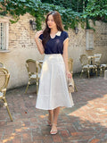 Cooly V Color Matching Collar Knit
