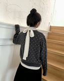 Vda Dot Color Matching Knit Cardigan
