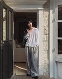 Lawson Silket Overfit U-Neck Long Sleeve