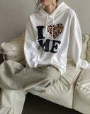 Love Leopard Lettering Hoodie