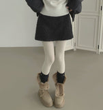 Dia Embroidered Hole Point Thick Span Winter Cotton Stockings